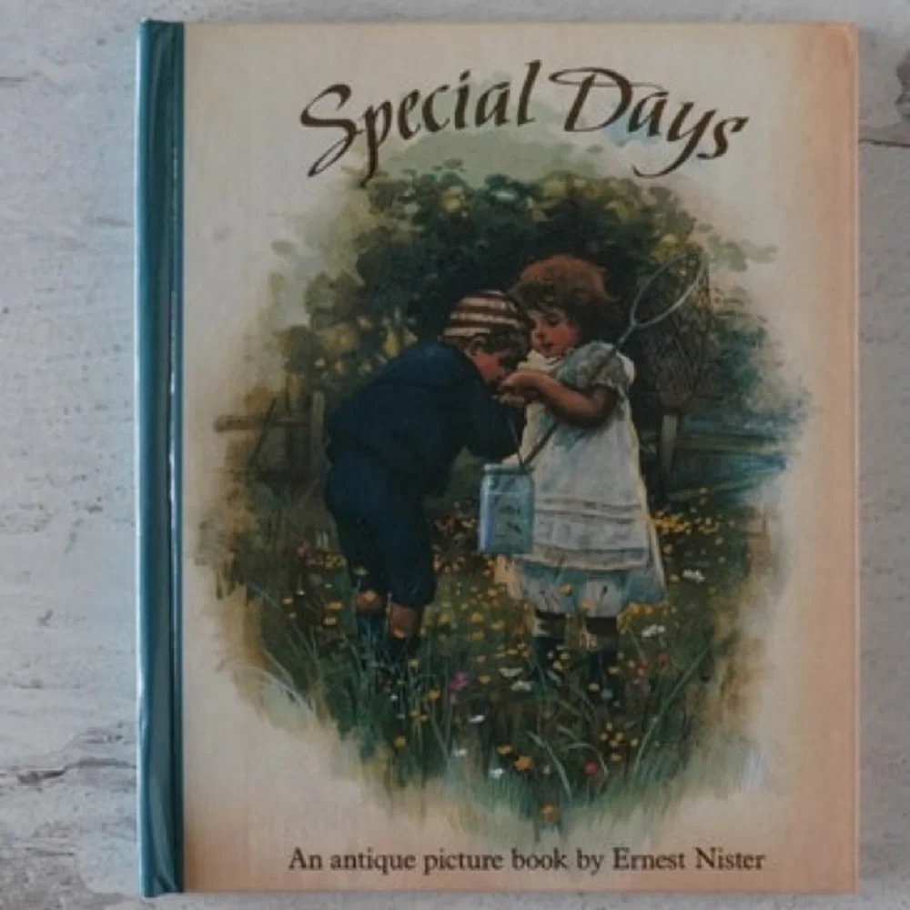 Vintage Antique Picture Pop-Up Book Special Day By Ernest Nister Tan Beige Green